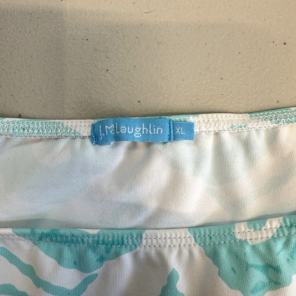 J. McLaughlin Midi Dress Womens Size XL Catalina Cloth Green Floral Stretch - Picture 4 of 8